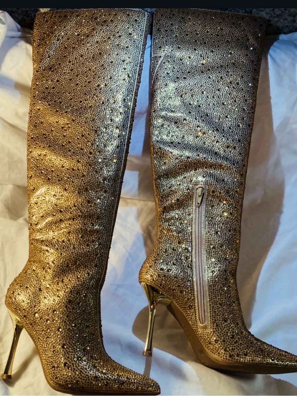 BRAND INC Womens Saveria 5 Rhinestone Tall Over-The-Knee Boots Size 10.5
